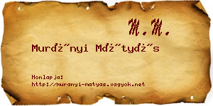 Murányi Mátyás névjegykártya